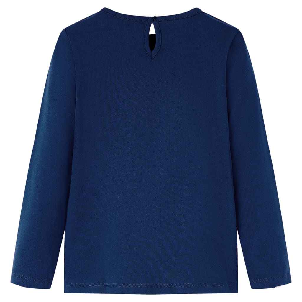 T-shirt de manga comprida para criança azul-marinho 92