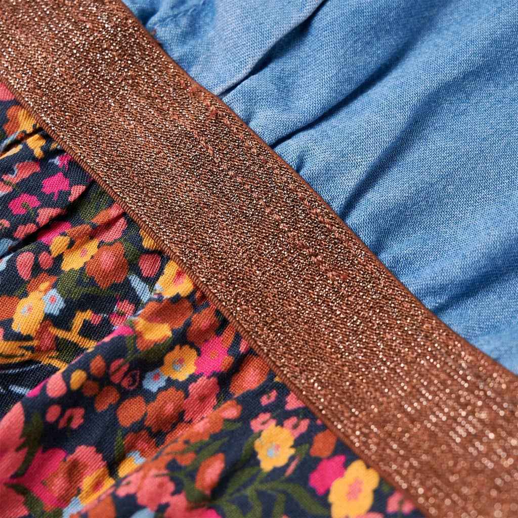 Vestido de manga comprida para criança azul-marinho e azul-ganga 92