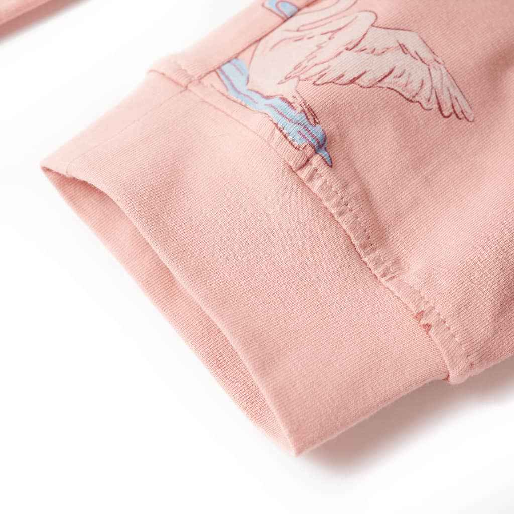 Pijama de manga comprida para criança rosa-claro 92