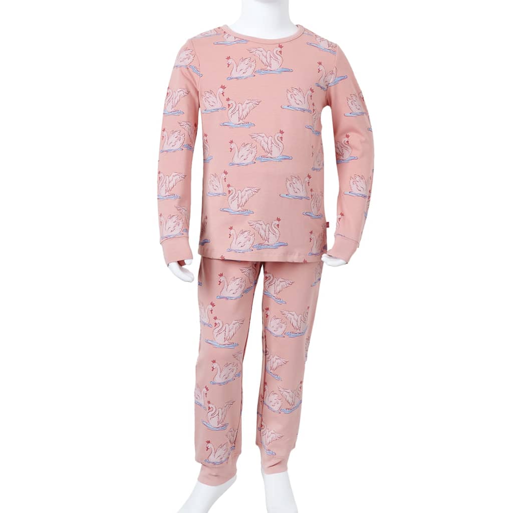 Pijama de manga comprida para criança rosa-claro 92