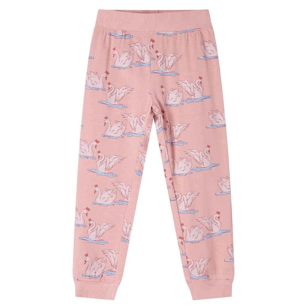 Pijama de manga comprida para criança rosa-claro 92