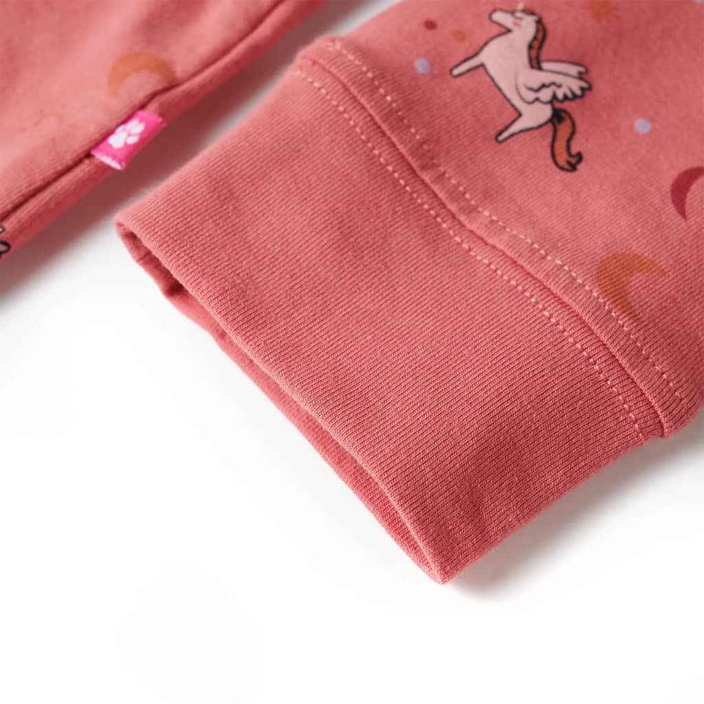 Pijama de manga comprida para criança rosa-velho 92
