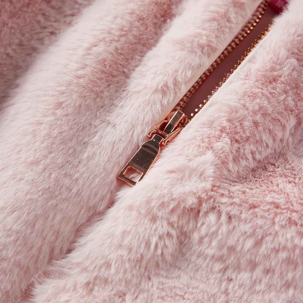 Blusão para criança pelo sintético rosa-suave 92