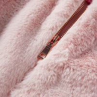 Blusão para criança pelo sintético rosa-suave 92