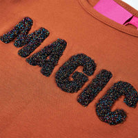 T-shirt de manga comprida para criança cor conhaque 92