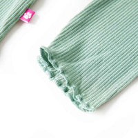 T-shirt manga comprida para criança de meia gola menta-escuro 92