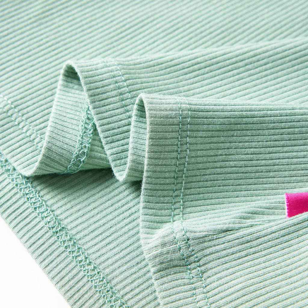 T-shirt manga comprida para criança de meia gola menta-escuro 92