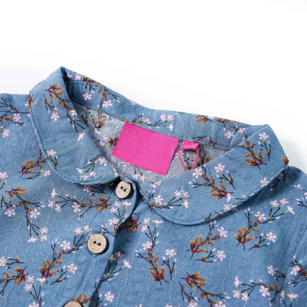 Vestido de manga comprida para criança azul-petróleo 92