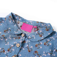 Vestido de manga comprida para criança azul-petróleo 92