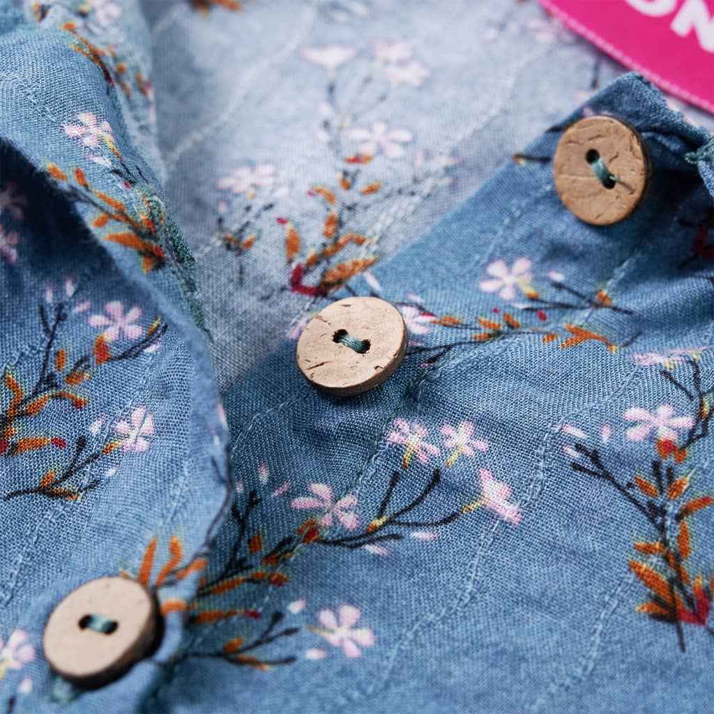 Vestido de manga comprida para criança azul-petróleo 92