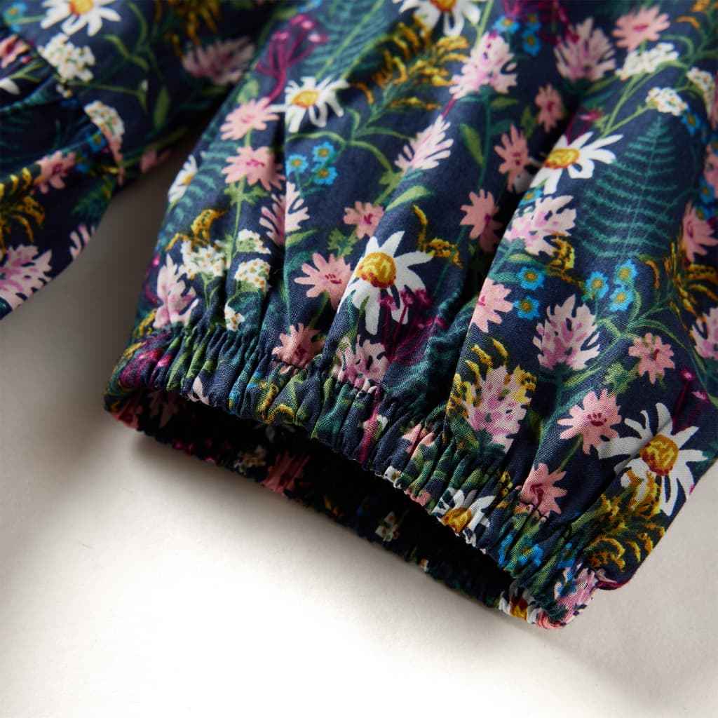 Vestido de manga comprida para criança azul-escuro 92