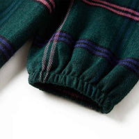 Vestido de criança com manga comprida e folhos verde-escuro 92