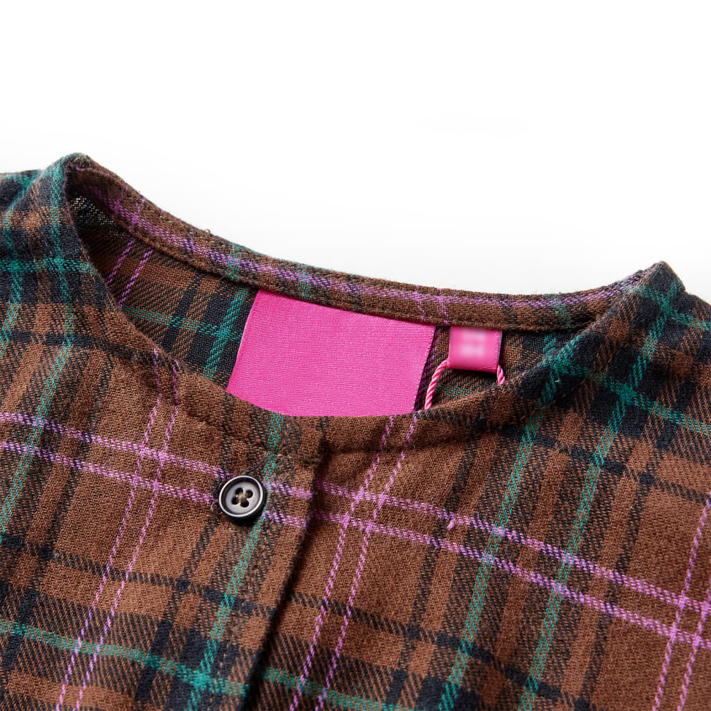 Vestido de criança com mangas compridas cor conhaque 92