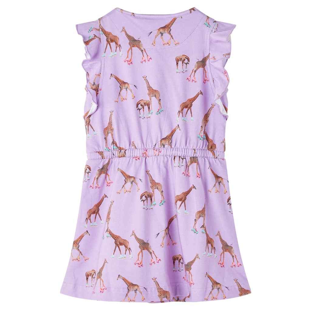 Vestido para criança mangas com folhos e cordão lilás 92
