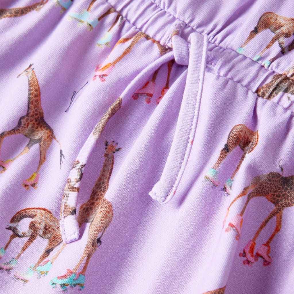 Vestido para criança mangas com folhos e cordão lilás 92
