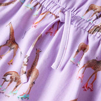 Vestido para criança mangas com folhos e cordão lilás 92