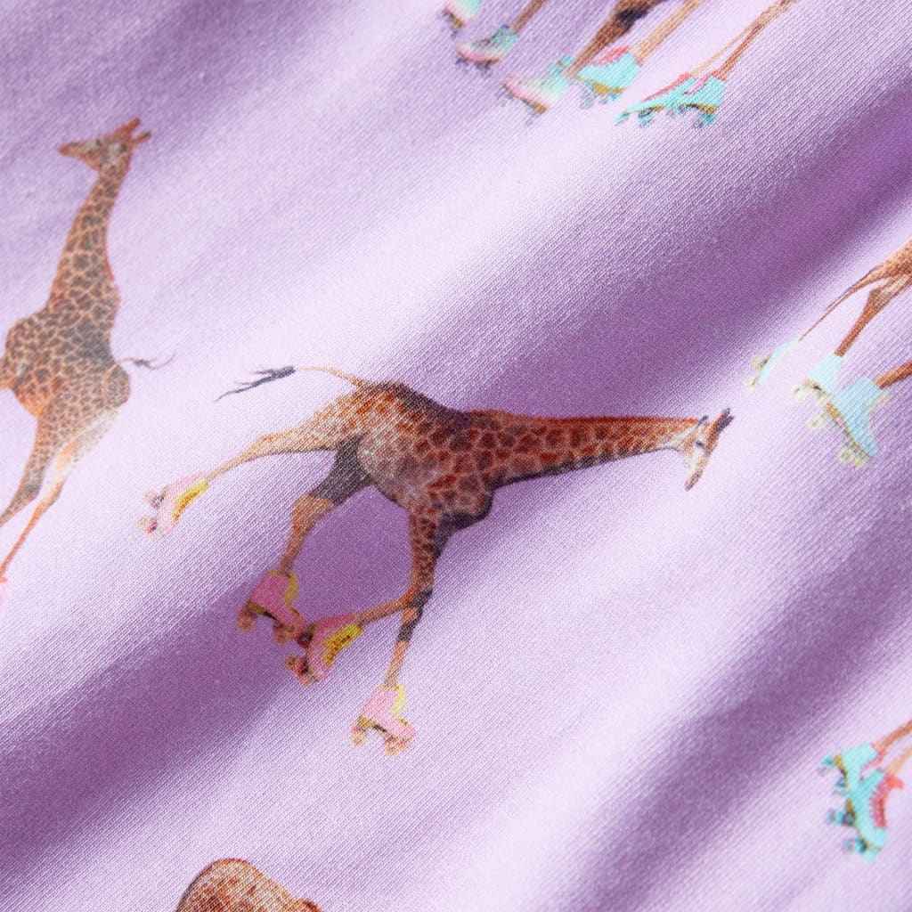 Vestido para criança mangas com folhos e cordão lilás 92
