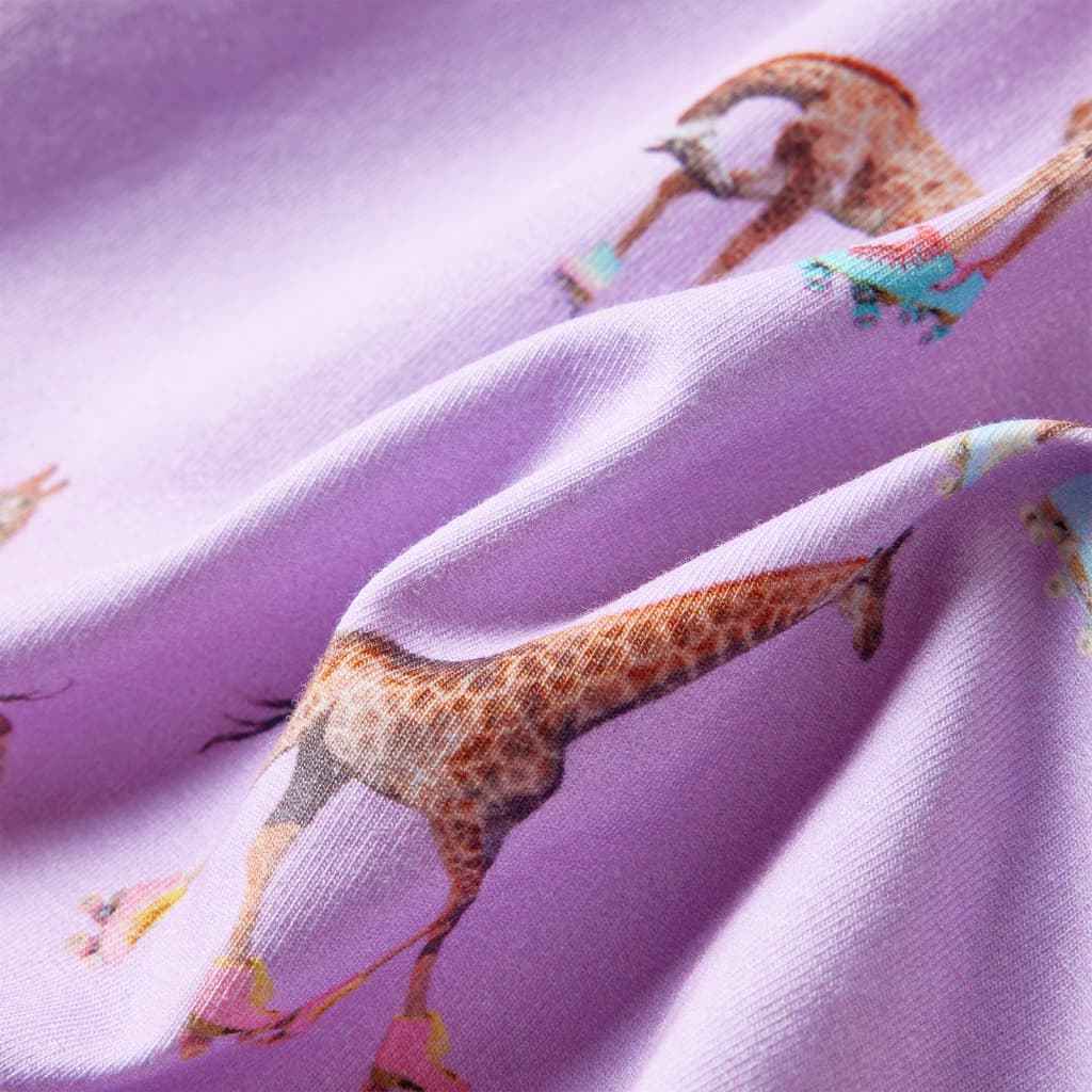 Vestido para criança mangas com folhos e cordão lilás 92
