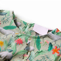 Vestido de criança com manga sino caqui-claro 92