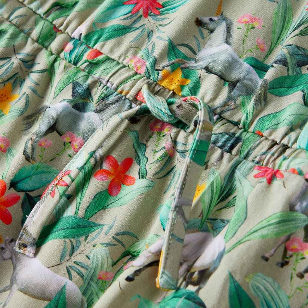 Vestido de criança com manga sino caqui-claro 92