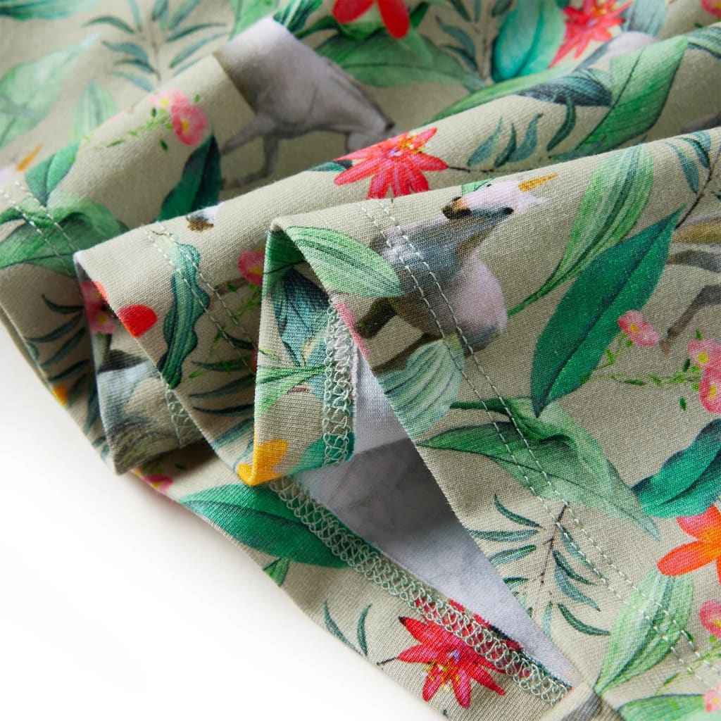 Vestido de criança com manga sino caqui-claro 92