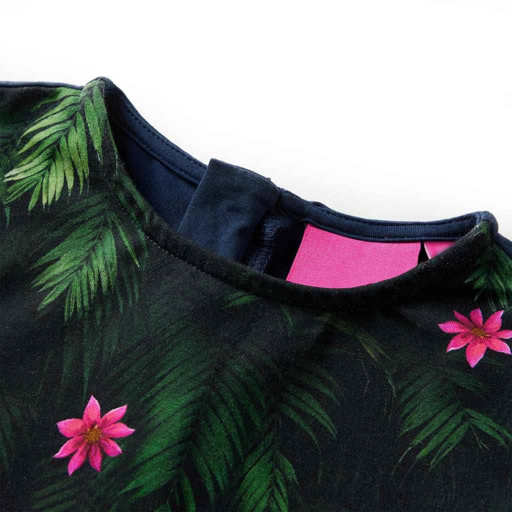 Vestido de manga comprida para criança azul-marinho 92