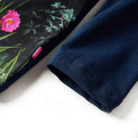 Vestido de manga comprida para criança azul-marinho 92