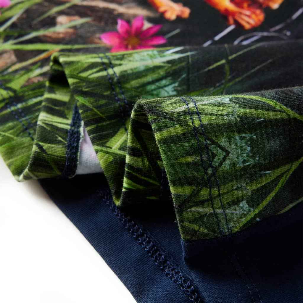 Vestido de manga comprida para criança azul-marinho 92