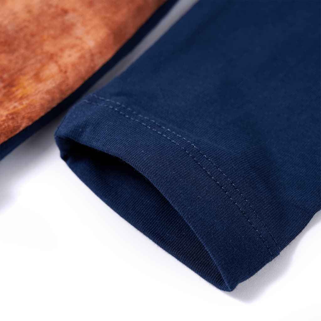 Vestido de manga comprida para criança azul-marinho 92