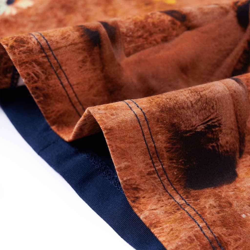 Vestido de manga comprida para criança azul-marinho 92