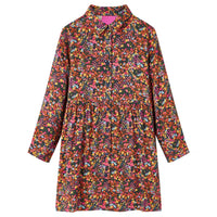 Vestido de manga comprida para criança multicor 104