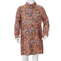 Vestido de manga comprida para criança multicor 104