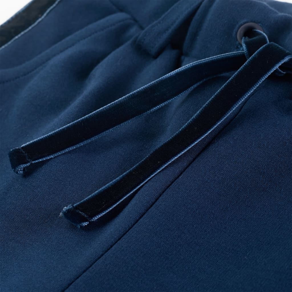 Calças de criança com remates pretos azul-marinho 104