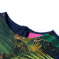 Vestido de manga comprida para criança azul-marinho 104