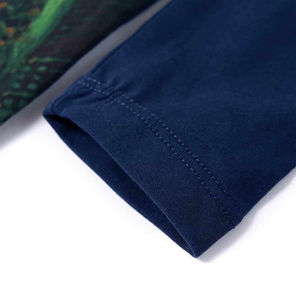 Vestido de manga comprida para criança azul-marinho 104