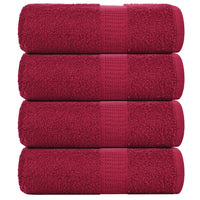 Toalhas de rosto FROGN 4 peças Bordeaux 30x30 cm 360 g/m²