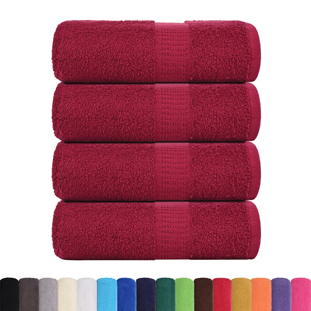Toalhas de rosto FROGN 4 peças Bordeaux 30x30 cm 360 g/m²