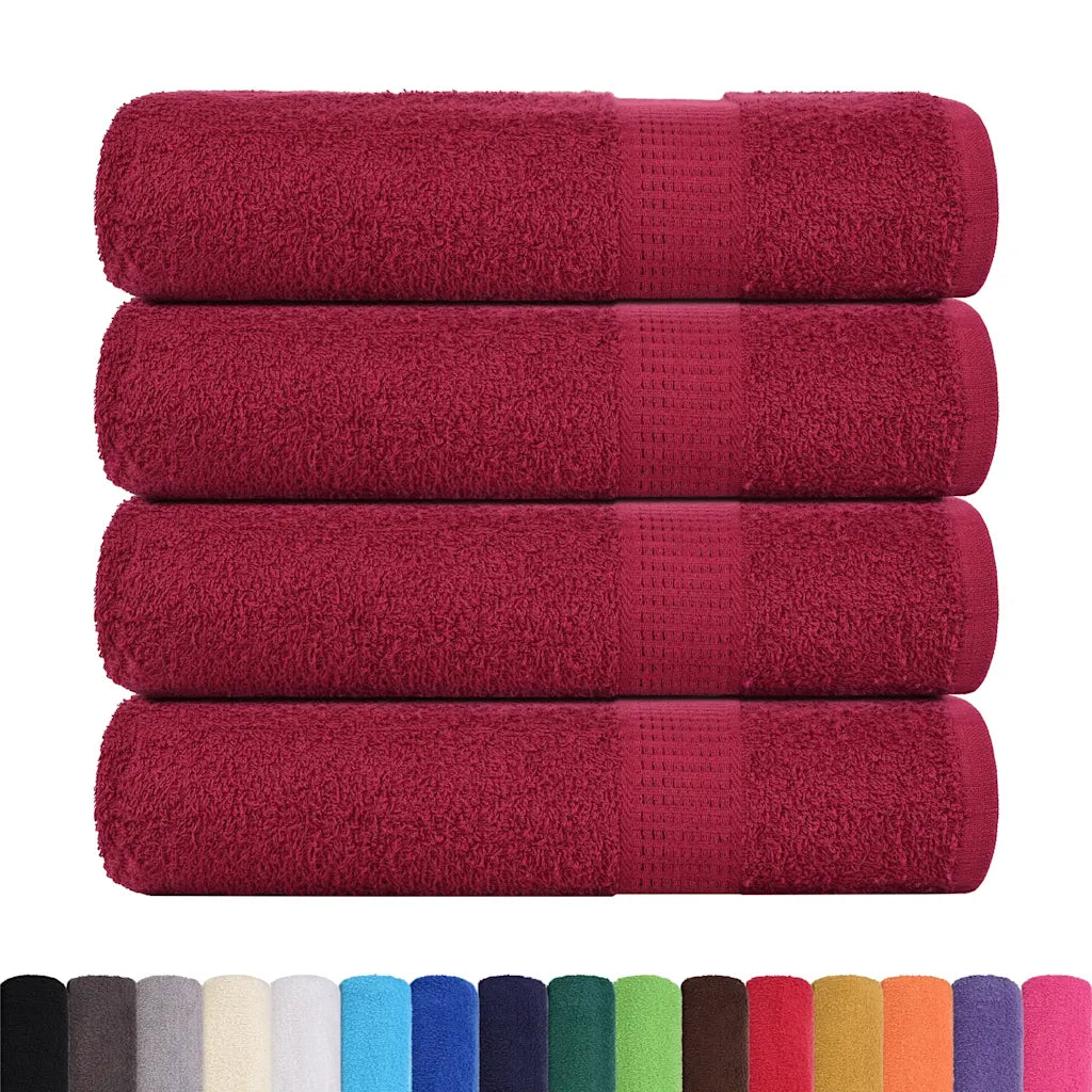 Toalhas de mãos FROGN 4 pcs 50x100 cm 360 g/m² bordô