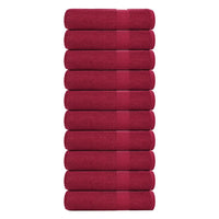 Toalhas de mãos FROGN 10 pcs 50x100 cm 360 g/m² bordô