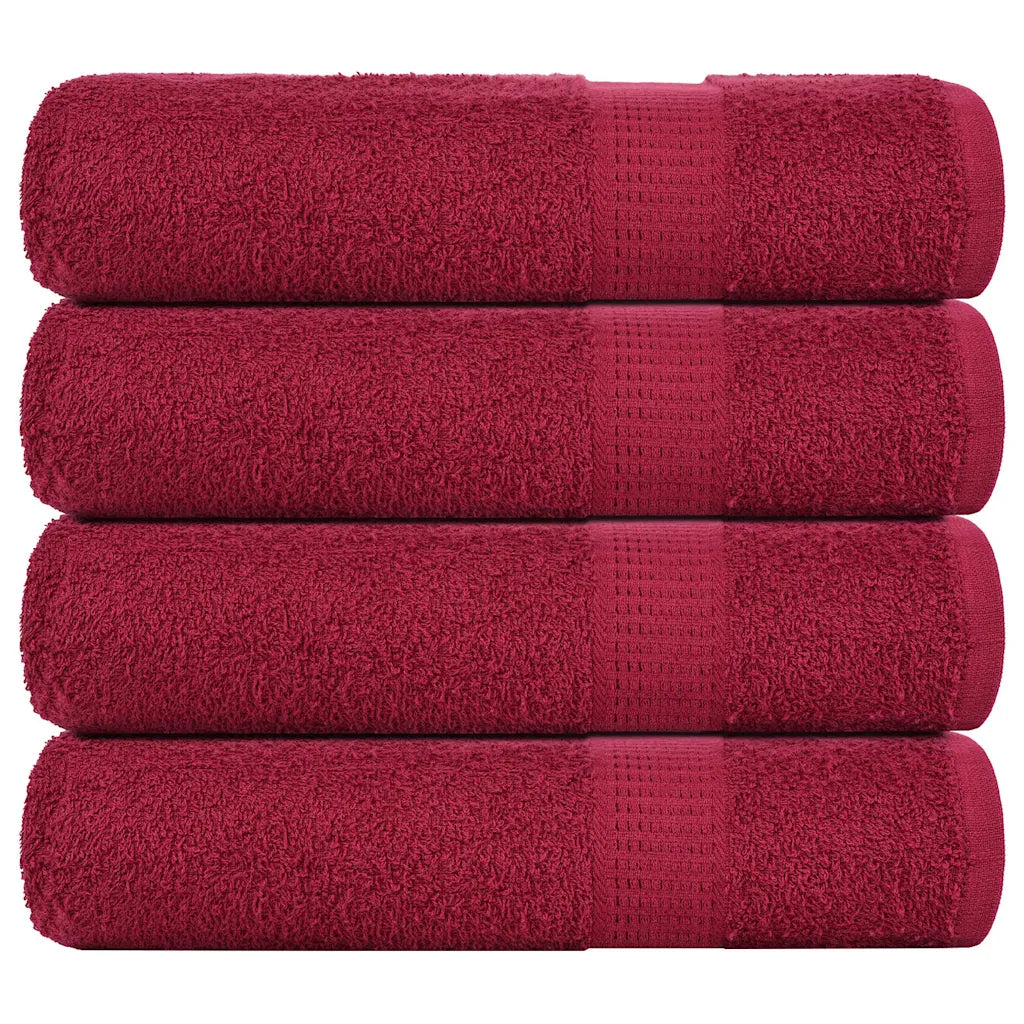 Toalhas de banho FROGN 4 pcs 70x140 cm 360 g/m² bordéus