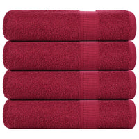 Toalhas de banho FROGN 4 pcs 70x140 cm 360 g/m² bordéus