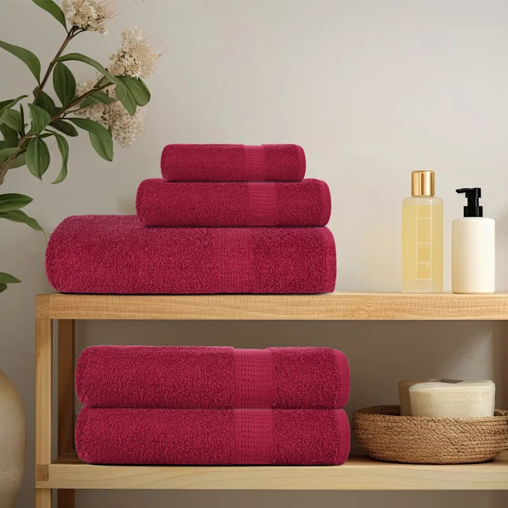 Toalhas de banho FROGN 4 pcs 70x140 cm 360 g/m² bordéus