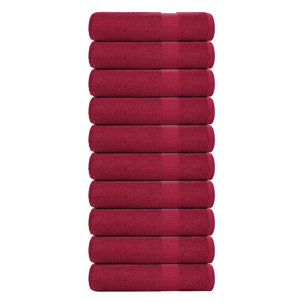 Toalhas de banho FROGN 10 pcs 70x140 cm 360 g/m² bordéus