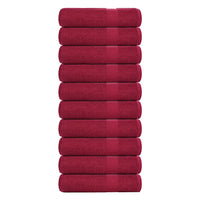Toalhas de banho FROGN 10 pcs 70x140 cm 360 g/m² bordéus