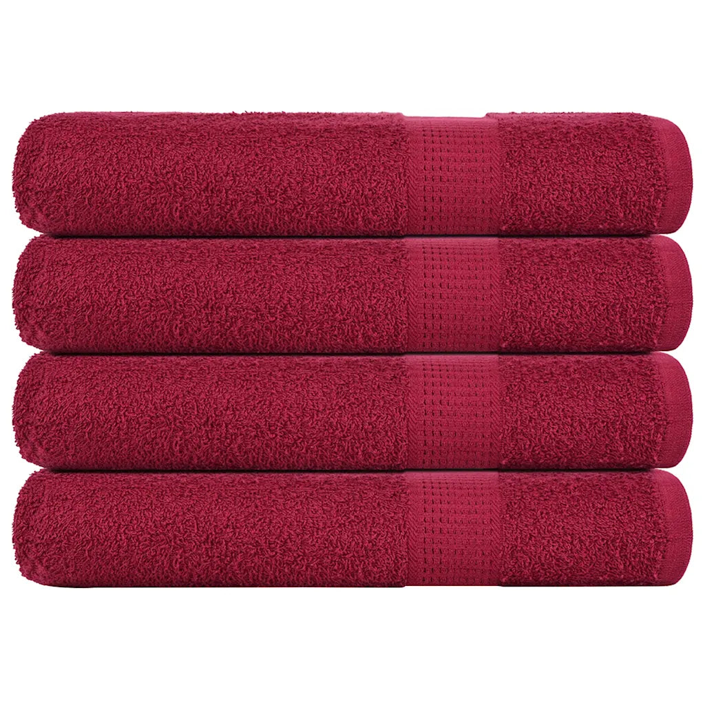 Toalhas FROGN 4 pcs 100x200 cm 360 g/m² bordéus