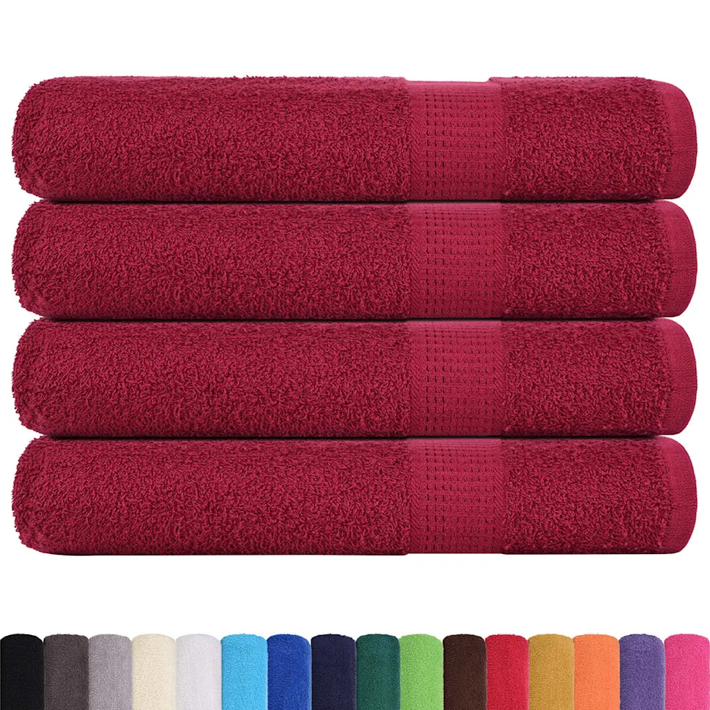 Toalhas FROGN 4 pcs 100x200 cm 360 g/m² bordéus
