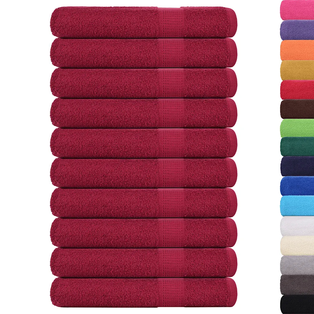 Toalhas FROGN 10 pcs 100x200 cm 360 g/m² bordéus