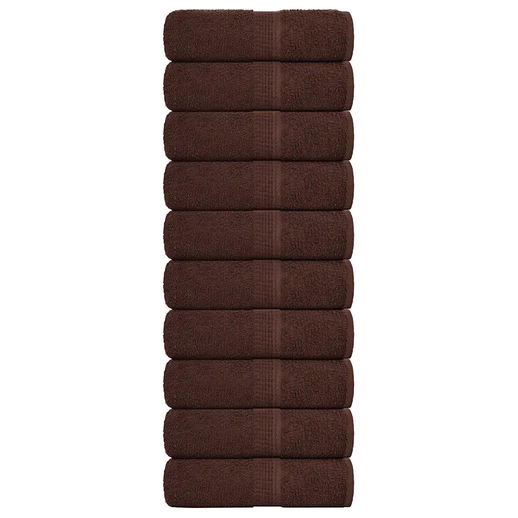 Toalhas de bidé FROGN 10 pcs 30x50 cm 360 g/m² castanho