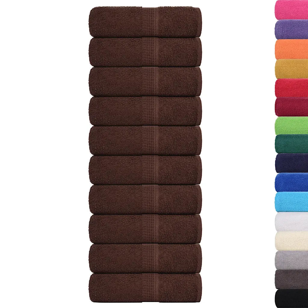 Toalhas de bidé FROGN 10 pcs 30x50 cm 360 g/m² castanho