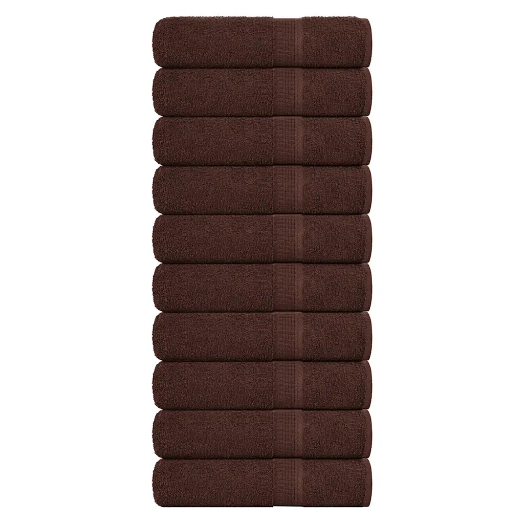 Toalhas de banho FROGN 10 pcs 100x150 cm 360 g/m² castanho
